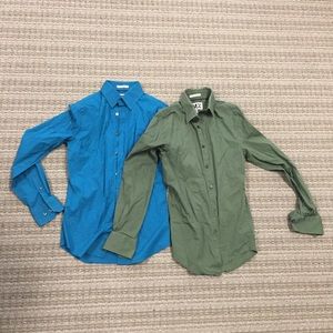 Express 1MX fitted button up dress shirt